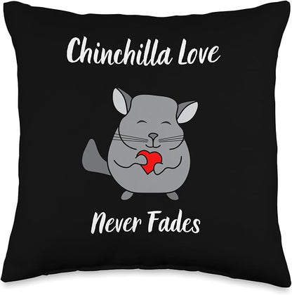 Funny Chinchillas Cage Toys Accessories Dust Bath Chinchilla Pet Love Never Fades Animal Lovers Chew Hay Crew Throw Pillow, 16x16, Multicolor