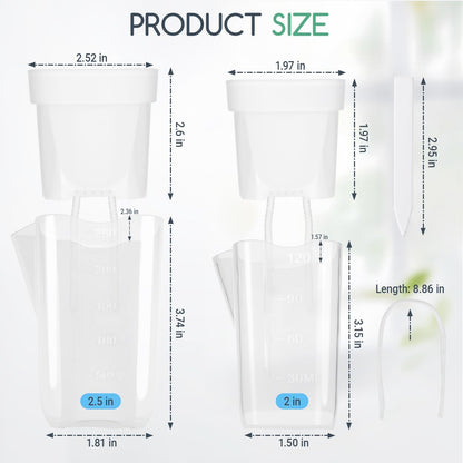 FIMXSD 12 Pack 2" Small Self-Watering Planter Pots - Mini Clear Seed Starter Pots with Visible Water Level, Plastic Nursery Pots for Succulents, Herbs, and Propagation - Includes 12 Plant Labels