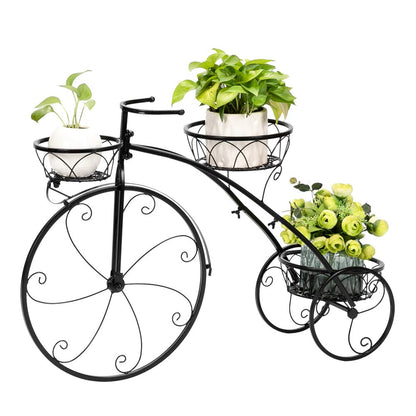 [US-Stock] Artisasset Tricycle Plant Stand,3 Potted Metal Stand,Plant Stand,Plant Holder for Indoor Outdoor Black