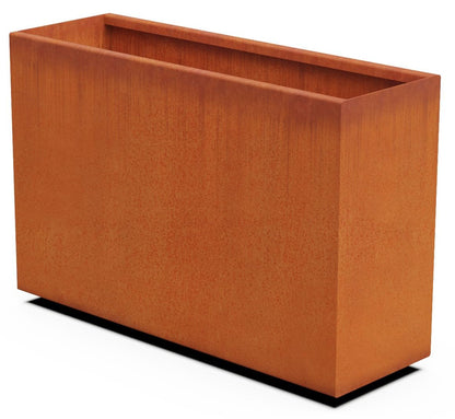 Plantercraft Large Rectangular Planters for Outdoor Plants – 36x12x24 Corten Steel Planter Box | Extra Large Outdoor Planters for Patio Privacy & Deck Decor | Heavy Duty Metal Planter Rectangle
