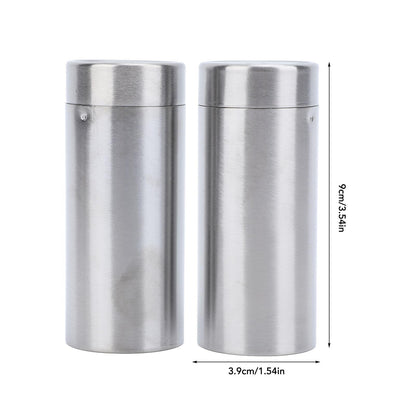 2 Pack Salt and Pepper Shakers Set, Stainless Steel Salt Pepper Shaker Seasoning Bottles with Perforated "S" and "P" Caps, Dining Table Silver Shakers for Home Cooking Restaurants Bar BBQ