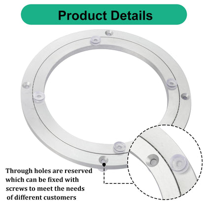 Yiksonyo 3 Pack 8 Inch Aluminium Alloy Turntable Bearing, Heavy Duty Swivel Turntable Lazy Susan for Round Dining Table, 8" Smooth Swivel Turntables for Lazy Susan Dining Table?Silver