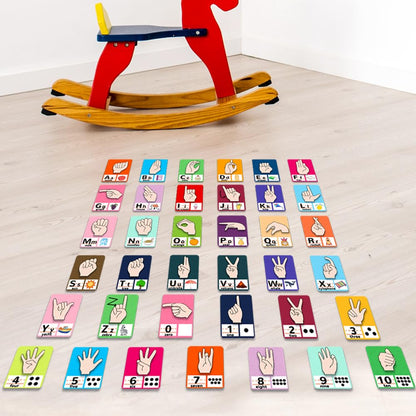 BEUNITONE 74 Pcs Sign Language Felt Pieces Set Alphabet Number Learning ABC Alphabet Poster Classroom Decor Sign Language Felt Board Letters Preschool Felt Story Board Pieces for Early Learning