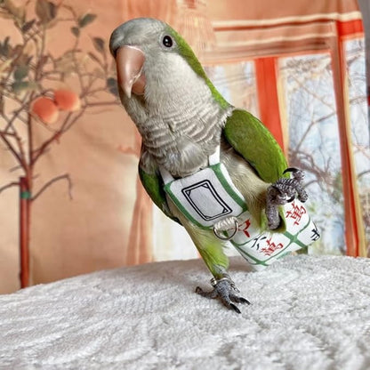 Bird Diaper Harness Flight Suit Clothes, Parrot Flight Suit with Leash for Parrot, Bird Flying Clothes with Rope and Handle for Outdoor Activities Training (Without Leash,Lovebird)