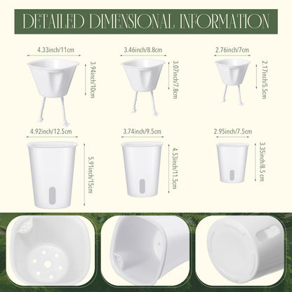 Ziliny 18 Pcs Self Watering Pots Plastic Plant 3 Sizes Flower Plant Pot with Inner White Flower Pots for Indoor House Plants Plastic Self Watering Pot for Herbs Flowers (Xs,S,M)