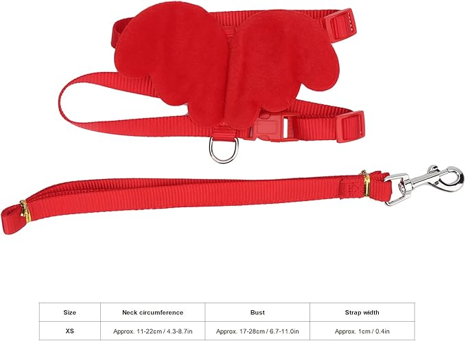 Duck Harness and Adjustable Chicken Walking Harness Breathable Pet Vest for Duck Chicken Hen Training Walking Basic Leashes [Red XS]