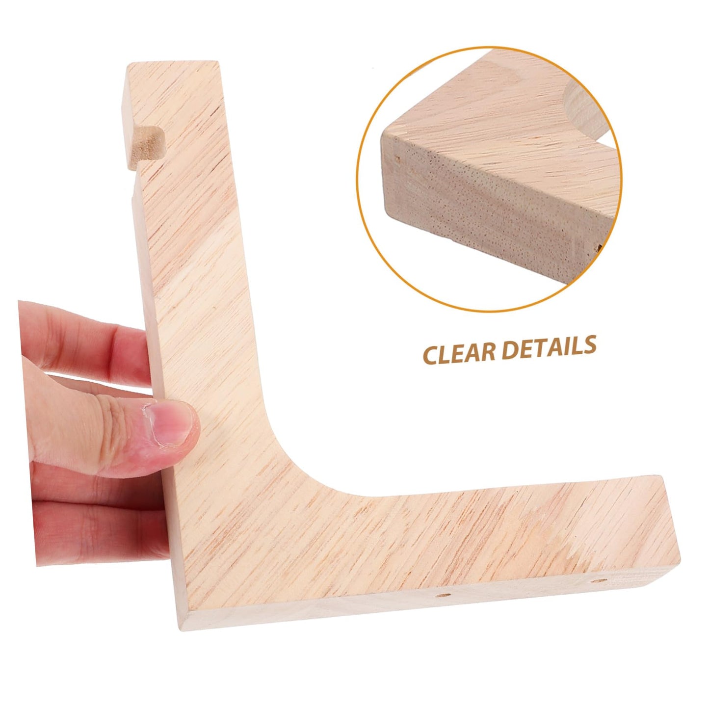 Mikikit Wooden Plant Hangers Indoor and Outdoor, 2pcs Heavy-Duty Wall Mounted Plant Hooks, Natural Wood Hanging Brackets for Flower Pots and Garden Storage
