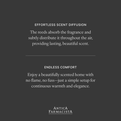 Antica Farmacista Home Ambiance Diffuser - Long-Lasting Reed Scent Diffuser - Luxury Room Freshener Gift - Sandalwood Amber, 8.45 fl oz