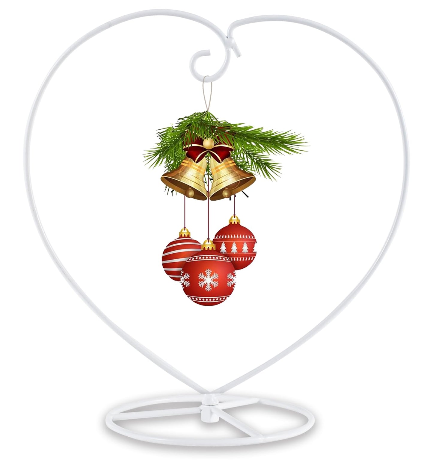 Maibloln Ornament Display Stand Hanger Rack Hook Chrismas Ornament Party Decoration Holder Air Plant Flower Pot Hanging Terrarium Home Office Decoration(White-Love)