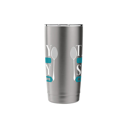 Salty Out Of Spoons POTS Salt Dysautonomia Turquoise Ribbon Stainless Steel Insulated Tumbler
