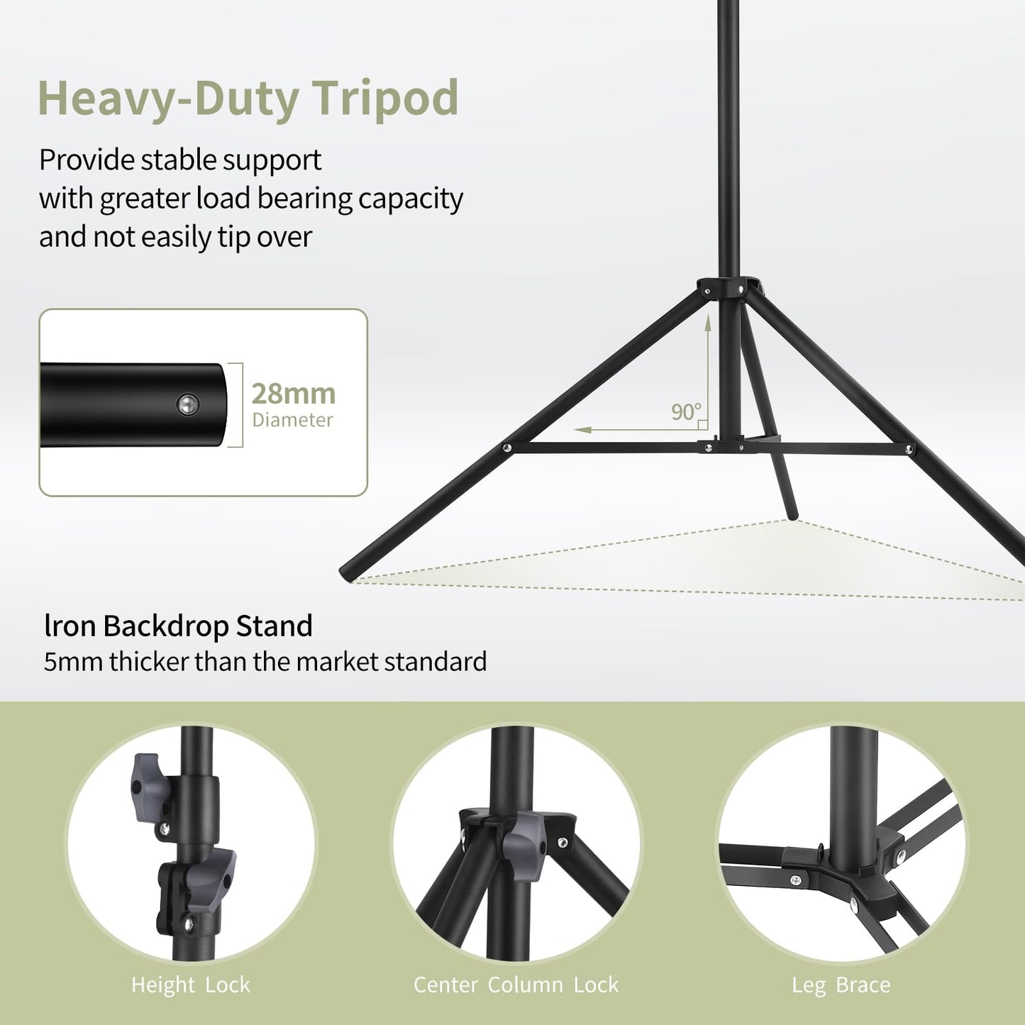Backdrop Stand 10x7ft(WxH) Photo Studio Adjustable Backdrop Stand Kit Photography Backdrops with 4 Crossbars, 6 Clamps, 4 Spring Clip, 2 Sandbags and Carry Bag for Parties/Wedding/Photography