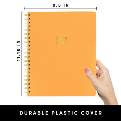 PAPERAGE Academic Planner, Weekly & Monthly Planner & Calendar, 12-Months, July 2026 - June 2027, (9.5" x 11"), School & Student Planning Agenda with Tabs, Bonus Pages & Inner Pocket, Marigold