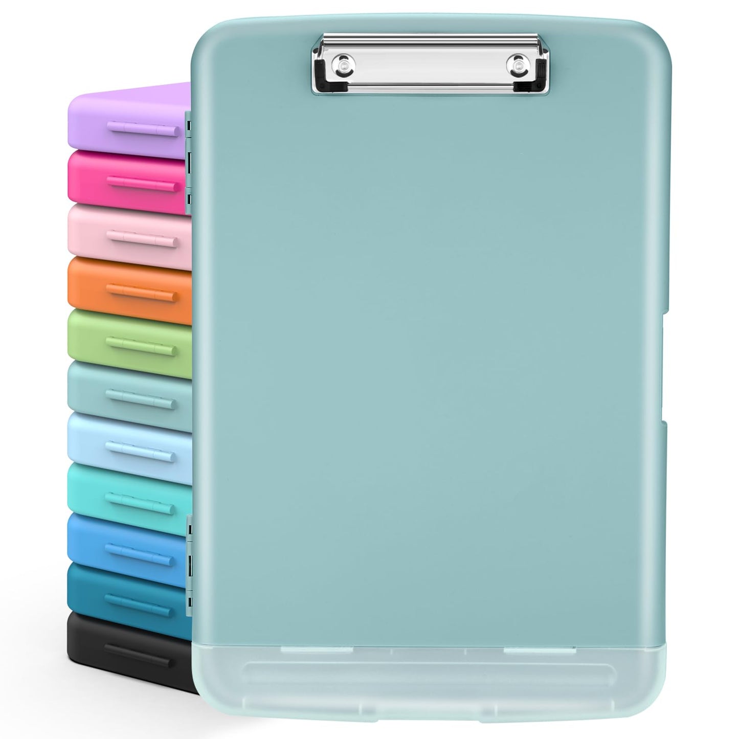 Sooez Clip Boards 8.5x11 with Storage, High Capacity Storage Clipboard, Nursing Clipboard Folder with Pen Holder, Heavy Duty Plastic Clipboard with Low Profile Clip, Clipboard Binder for Teacher, Work
