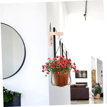 TIDTALEO 2pcs Wooden Plant Hanger Hooks Heavy-Duty Wall Mount Brackets for Indoor and Outdoor Hanging Pots Sturdy Natural Wood Plant Holder Stand for Wall Hanging and Flowerpots