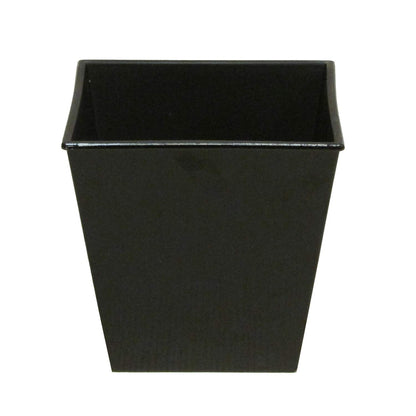 Admired by Nature Square Plastic Pot 5" Glazed Black Planter Pot - for Gardens, Plants, Home Decor, Organization