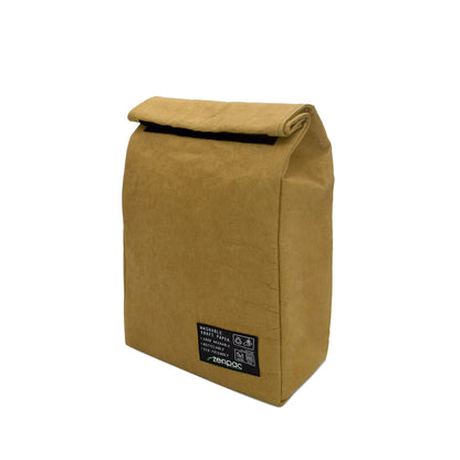 ZENPAC Small Brown Lunch Bag, Reusable & Washable Kraft, Leakproof Sack for Work, School, Picnic, Food, Beverages, Snacks, Travel, 8.5x4.5x12 Inches