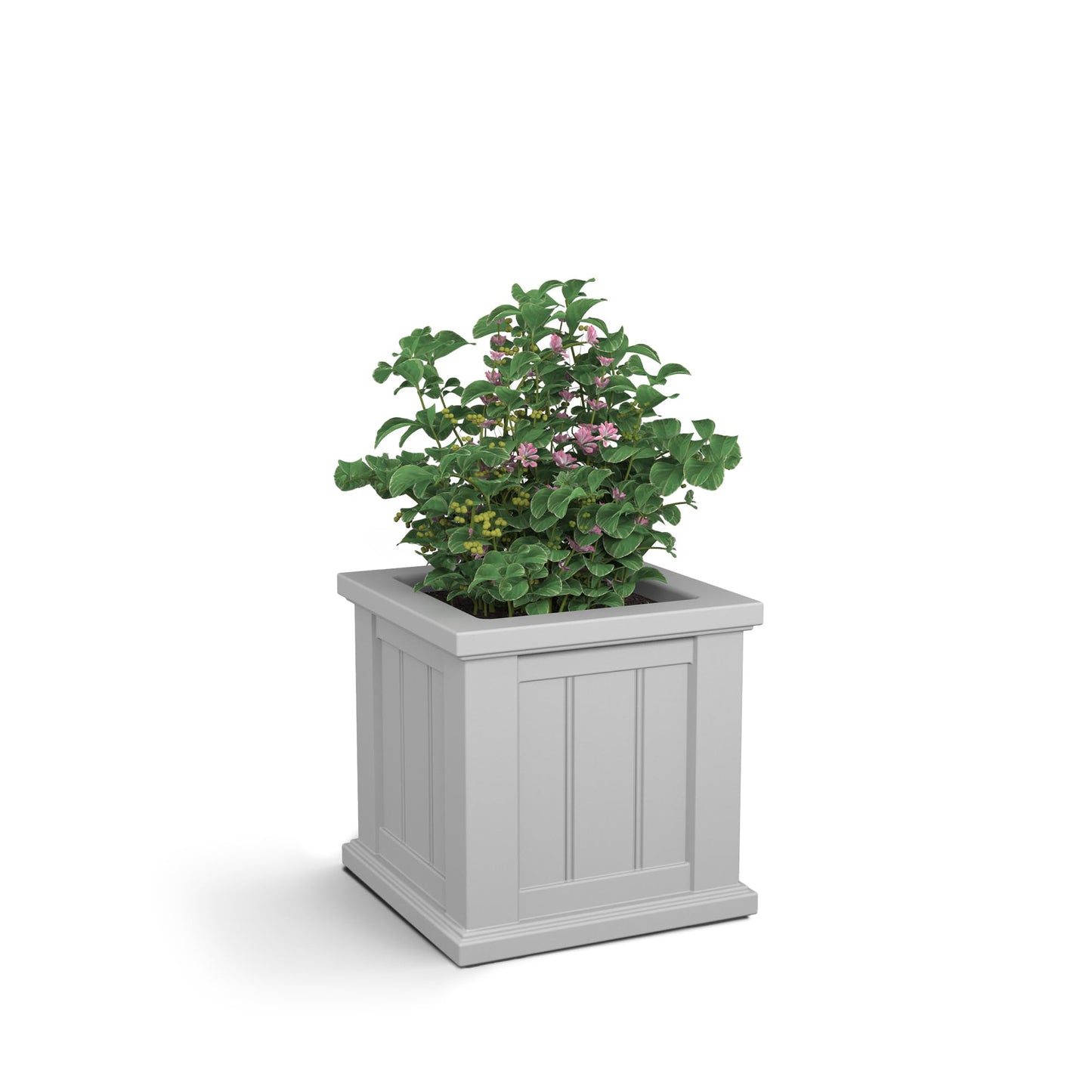 Mayne Cape Cod 14-Inch Square Planter – Self-Watering, Weather-Resistant Planter for Flowers – Durable Outdoor Design for Patio, Porch, or Entryway