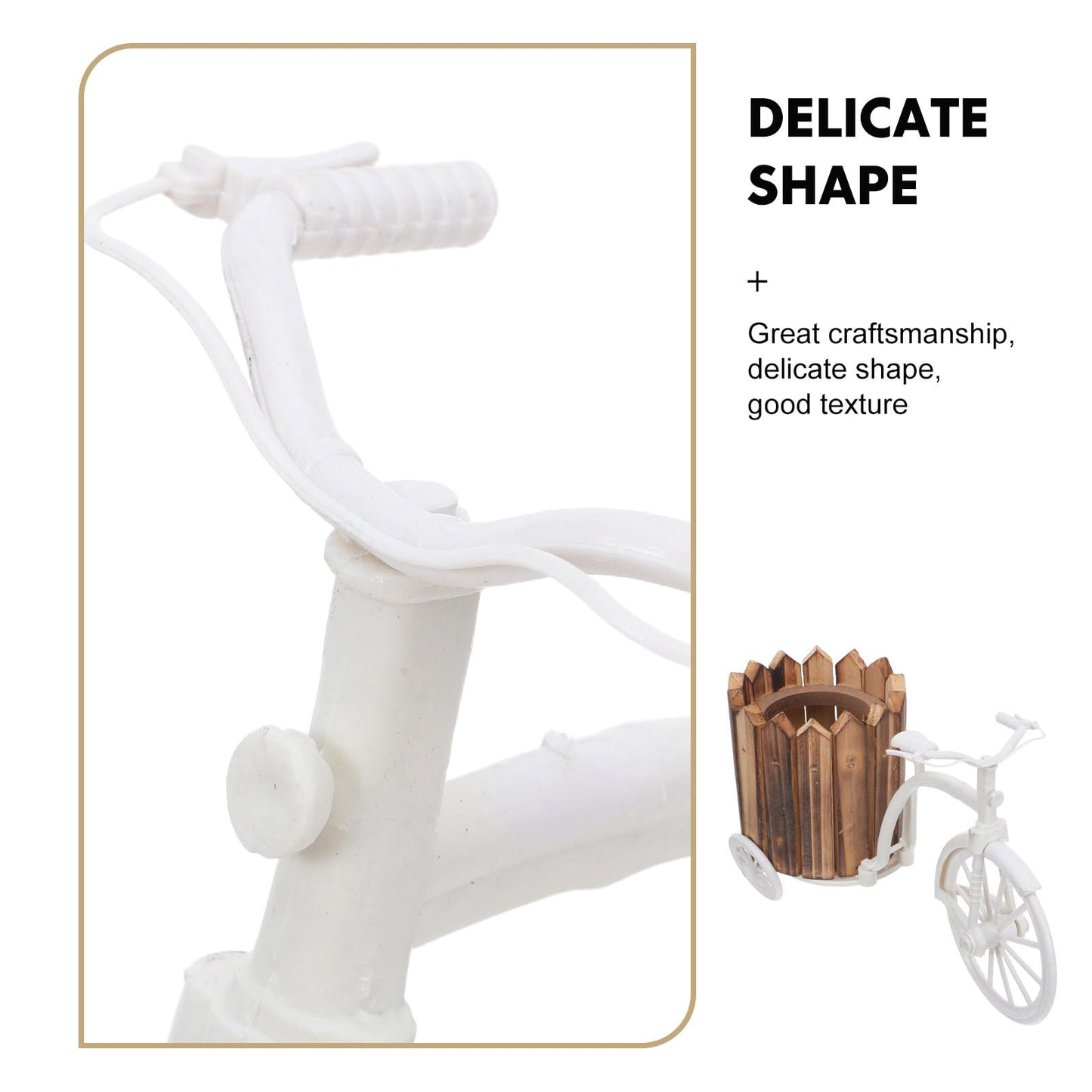 KONTONTY Flower Pot Stand with 3 Decorative Wheels - Bicycle Planter Baskets - Tricycle Plant Stand for Outdoor, Indoor, Home, Balcony, Patio, Garden, Backyard