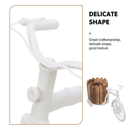 KONTONTY Flower Pot Stand with 3 Decorative Wheels - Bicycle Planter Baskets - Tricycle Plant Stand for Outdoor, Indoor, Home, Balcony, Patio, Garden, Backyard