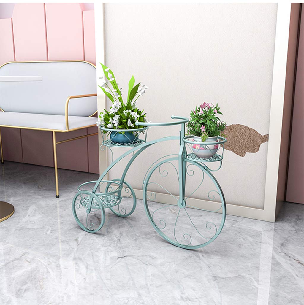Flower Pot Holder Plant Display Floor Stand Potted Rack Bicycle Storage Shelves Creative Decoration Iron European-Style Standing for Indoor Garden Outdoor