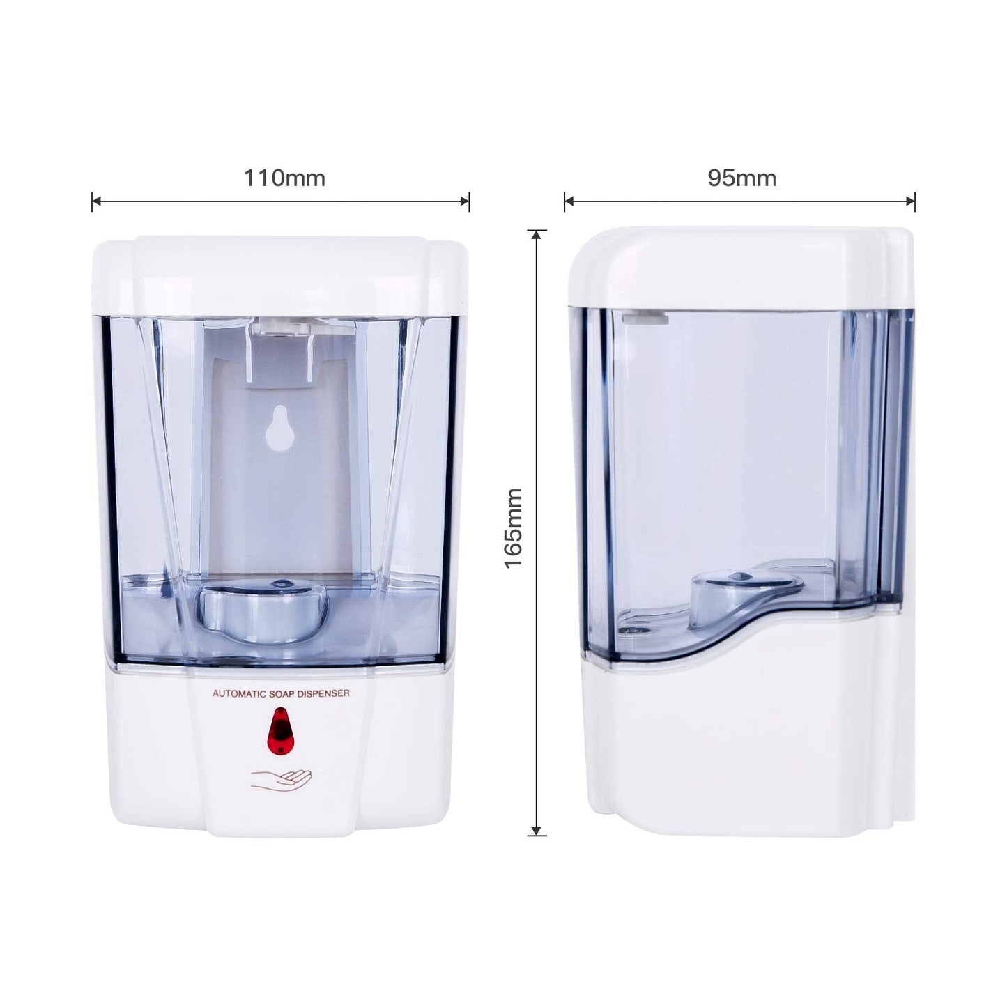 interhasa! Soap Dispenser, Touchless Hand Sanitizer Dispenser Wall Mount Automatic Kitchen Soap Dispenser for Commercial Home, Office, 600ml/20oz
