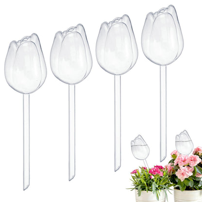 M METERXITY 4-Pack Plant Watering Globes, 9.4 Inch Plastic Self Watering Planter Insert for Indoor/Outdoor Plants, Self Water Devices [Transparent]
