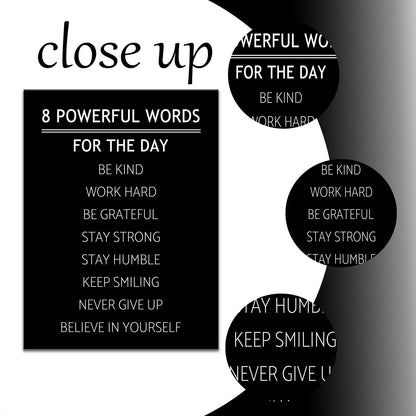 DINGFUN 8 Powerful Words Motivational Wall Decor Inspirational Office Entrepreneur Quotes Discipline Poster Wall Art Print Positive Picture Artwork for Gym Workspace Ready to Hang [18''W x 24''H]