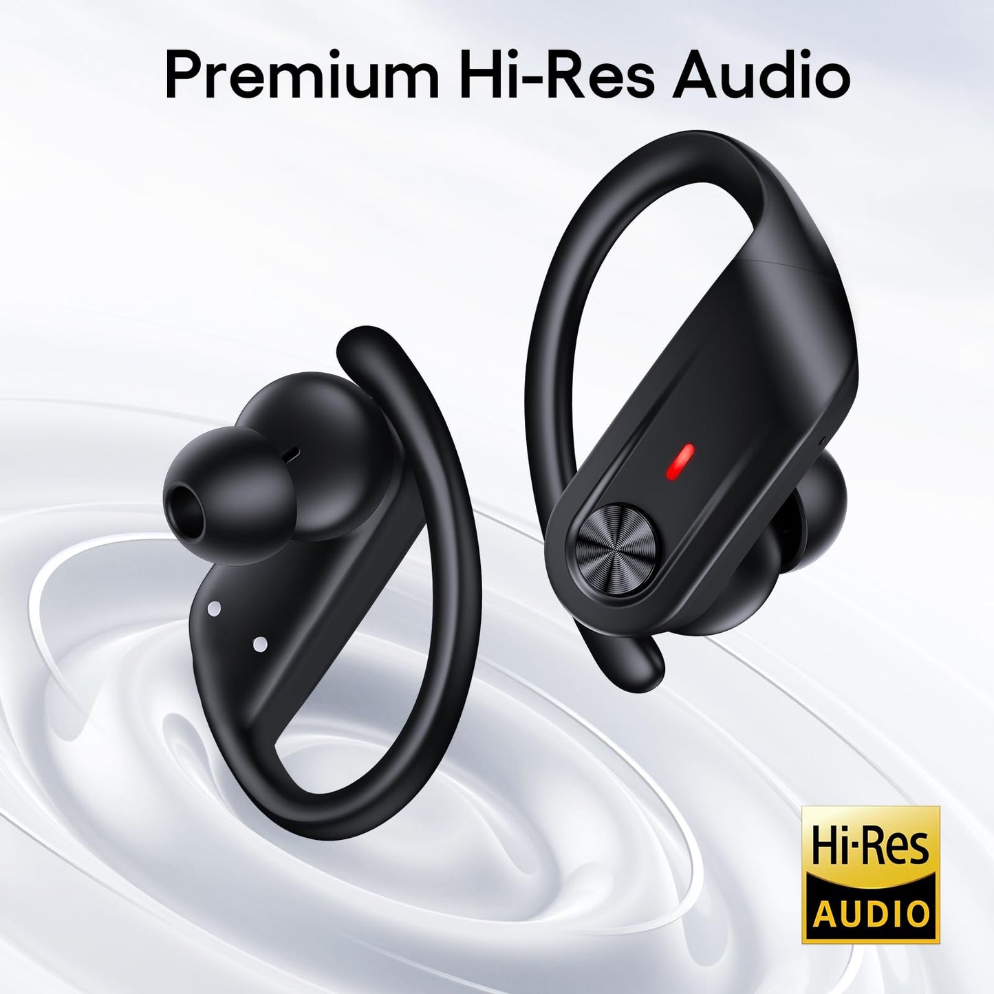 Hybrid Active Noise Cancelling Ear Buds Wireless 80 Hrs Playtime Hi-Res Stereo Quality Earbuds with Transparency Mode Bluetooth Headphones with Earhooks Sports ANC Earphones for Running Working Travel