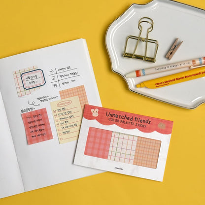 Monolike Color Palette Sticky Unmatched Friends B Set 4p - Self-Adhesive Memo Pad 30 Sheets