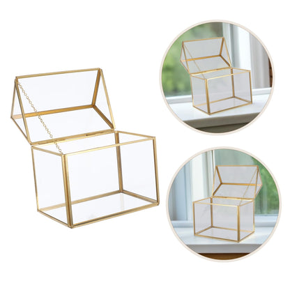 Handmade Glass Planter Terrarium Unique House Shaped Indoor Tabletop Greenhouse for Air Plant Display Geometric Succulent Decor Box for Home and Office Centerpiece