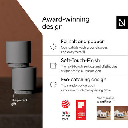 LARS NYSØM Mini Salt and Pepper Shakers Set | Stainless Steel Salt and Pepper Shakers with Modern Minimalist Design, Easy Refill, Small Size (Stainless Steel)