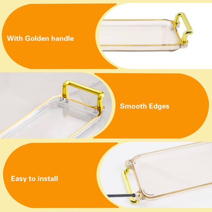 HaoGludi 3 PCS Rectangular Plant Saucer, 12.2 x 3.5 inches Decorative Plastic Window Sill Plant Tray, Reusable Planter Base for Succulent Pots Indoor/Outdoor Decor, Amber