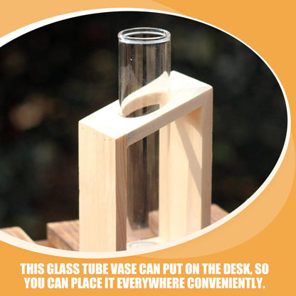 Outanaya 4pcs Transparent Hydroponic Test Tube Vases for Plant Propagation Clear Glass Water Tubes for Flowers Decorative Desk Terrarium Station for Home and Office