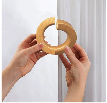 NICE PURCHASE 2 Pcs Wooden Curtain Tiebacks Holdbacks European Classic Retro Window Home Office Decorative Drapes Holders Strong Magnetic Clean Durable - Multifunctional Also Wood Pants Hanger (A)