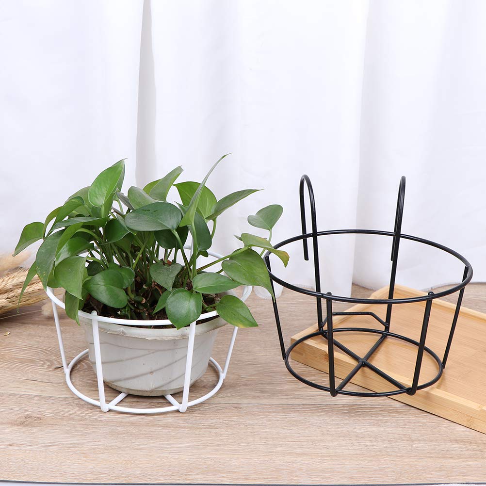 4 Pack Hanging Planters for Railings Rail Planter Hanging Baskets Flower Pot Holders Iron Plant Racks Metal Fence Planter Potted Stand Mounted Balcony Plant Baskets Container,Garden Steel Pots