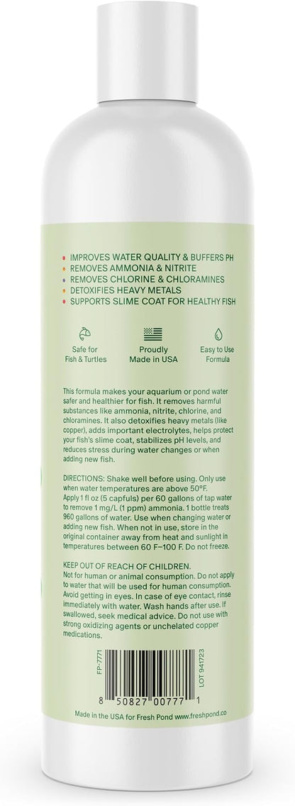 Aquarium & Pond Water Conditioner – Detoxifies Tap Water for Fish - Treats 9,600 Gallons - 16 Fl Oz.