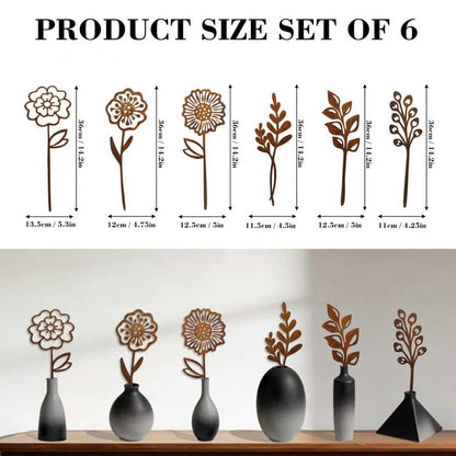 LumDecor Rustic Metal Flowers, Decorative Flowers Plants Stakes Outside Art, Metal Garden Stakes Decorative Flower Bed Decor, Decorative Stakes Garden Art for Pots Vase Patio Lawn Yard Home Office