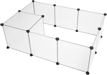 Universal Pet Playpen, Portable Large Plastic Yard Fence for Small Animals - Puppy Kennel Crate, Rabbit Hutch, Hamster & Guinea Pig Enclosure - Easy to Assemble, DIY Expandable, Durable ABS Connectors