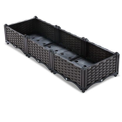 WTTTTW Thicken Raised Garden Bed Large Planters Box w/Drainage Plugs, Elevated Planter Boxes for Outdoor/Indoor, Vegetables, Herbs and Flowers,120x40x22cm