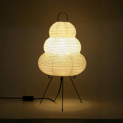 Inblissy Japanese Noguchi Inspired Table Lamp Zen Rice Paper Lantern with Warm Light for Bedroom Living Room or Office Modern Japandi Decor(Segment)