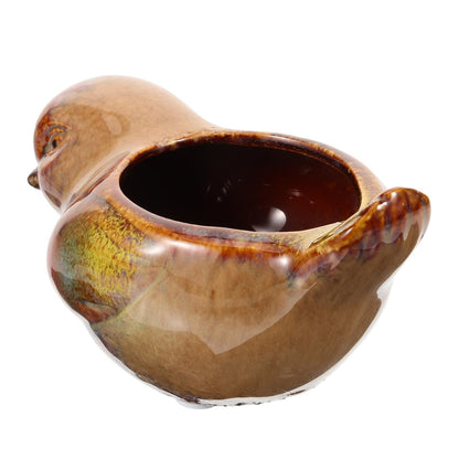 Uonlytech Ceramic Bird Shaped Planter Pot for Small Succulents Indoor Outdoor Decorative Flower Pot with Reactive Glaze Finish