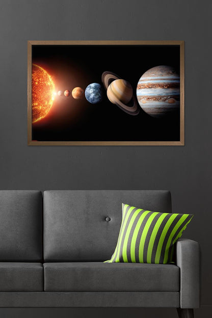 Science - Solar System Planets 26 Wall Poster, 34L" x 22.4W", Bronze Framed Version