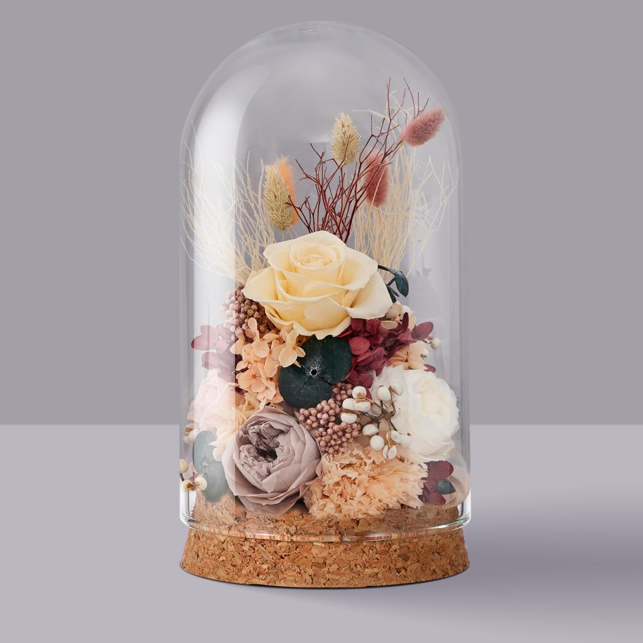 DECHOUS Small Glass Dome Cloches: 4 Inch Tall Clear Glass Cloche Bell Jar Decorative Display Dome with Base for Preserved Flower, Plants, Curios, Keepsakes, Party Favor
