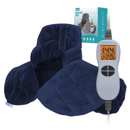 Ruqiji 17''x33'' XXXL King Size Heating Pad with 120 Minutes Auto Shut Off&6 Temperature Settings, Flannel Electric Heating Pad/Pain Relief for Back/Neck/Shoulders/Menstrual Pain/Leg Cramp (Dark Blue)
