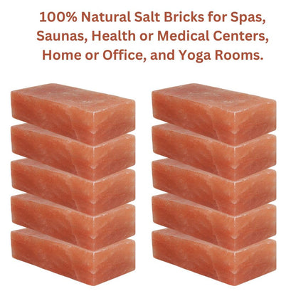 Himalayan Salt Bricks for Wall - Size 8x4x2 pack of 6 | Himalayan Pink Salt Bricks for Home | Salt Tiles for Home Improvement | Himalayan Salt Tiles.