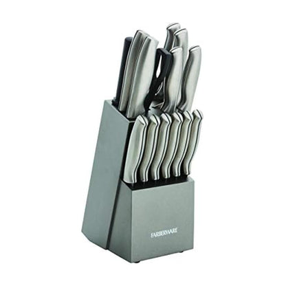 Farberware Juego de cuchillos de acero Inoxidable con sello bloque de 15 piezas