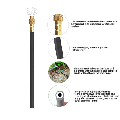 New drip Irrigation kit, Automatic Garden Watering System, Quick Connector and 360-degree Bending Dropper atomizing Copper Nozzle, Garden Plant Lawn Courtyard Watering System. (165FT)