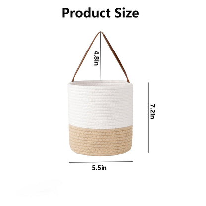 Chissen pack 2 Rope wall Hanging Basket,woven hanging basket for Organizing Plants, Key, Sunglasses,Small Storagen Basket for Kitchen Wall Decor Bathroom home Decor