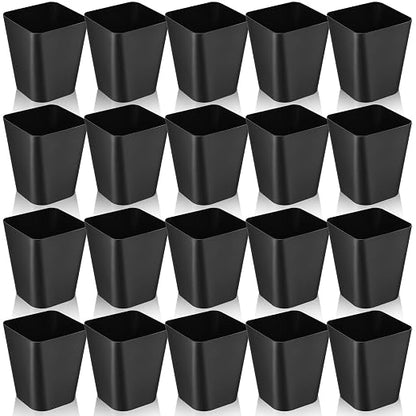 Amyhill 20 Pcs Small Trash Can 2 Gallon Plastic Garbage Can Small Waste Basket for Bathroom Office Kitchen Living Room Bedroom Home Under Desk (Black)
