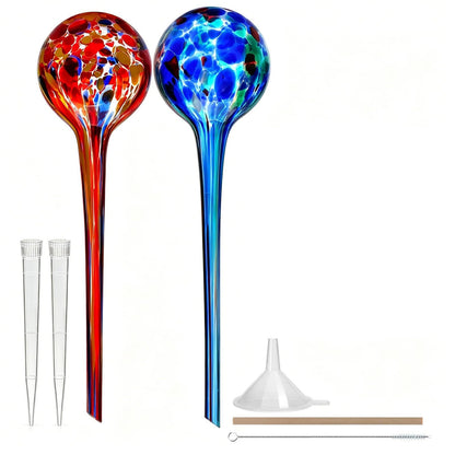 Brajttt Plant Watering Globes Automatic Glass Watering Bulbs, Glass Ball Planter, Decorative Garden Watering Plant Watering Bulbs with 2-Pack, 3.35 inch Diameter